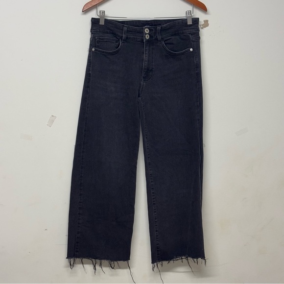 J. Jill Denim - J.Jill High Rise Full Leg Raw Hem Dark Wash Cropped Jeans 6P